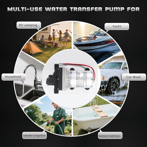 Image of 12V RV Water Pump 4008-101-A65 /E65 | 3.0 GPM - 55 PSI | Camper RV Water Pump | Self-Priming & Quiet Diaphragm Pump | Thermal Protection & Dry Run Safe (Upgrade 4008-101-A65 /E65)
