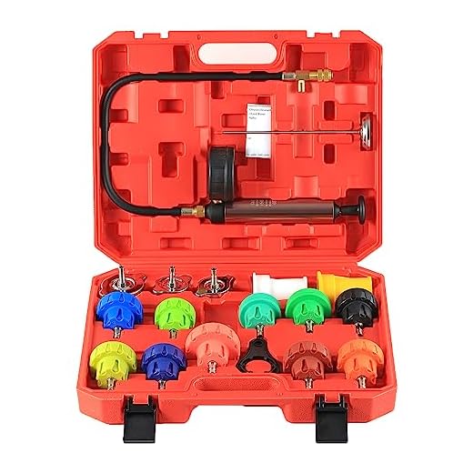 HZAUTOS 18PCS Radiator Pump Pressure Tester Kit, Pressure Leak Tester Tool Kit for Automotive Cooling System Water Tank Leakage Detection