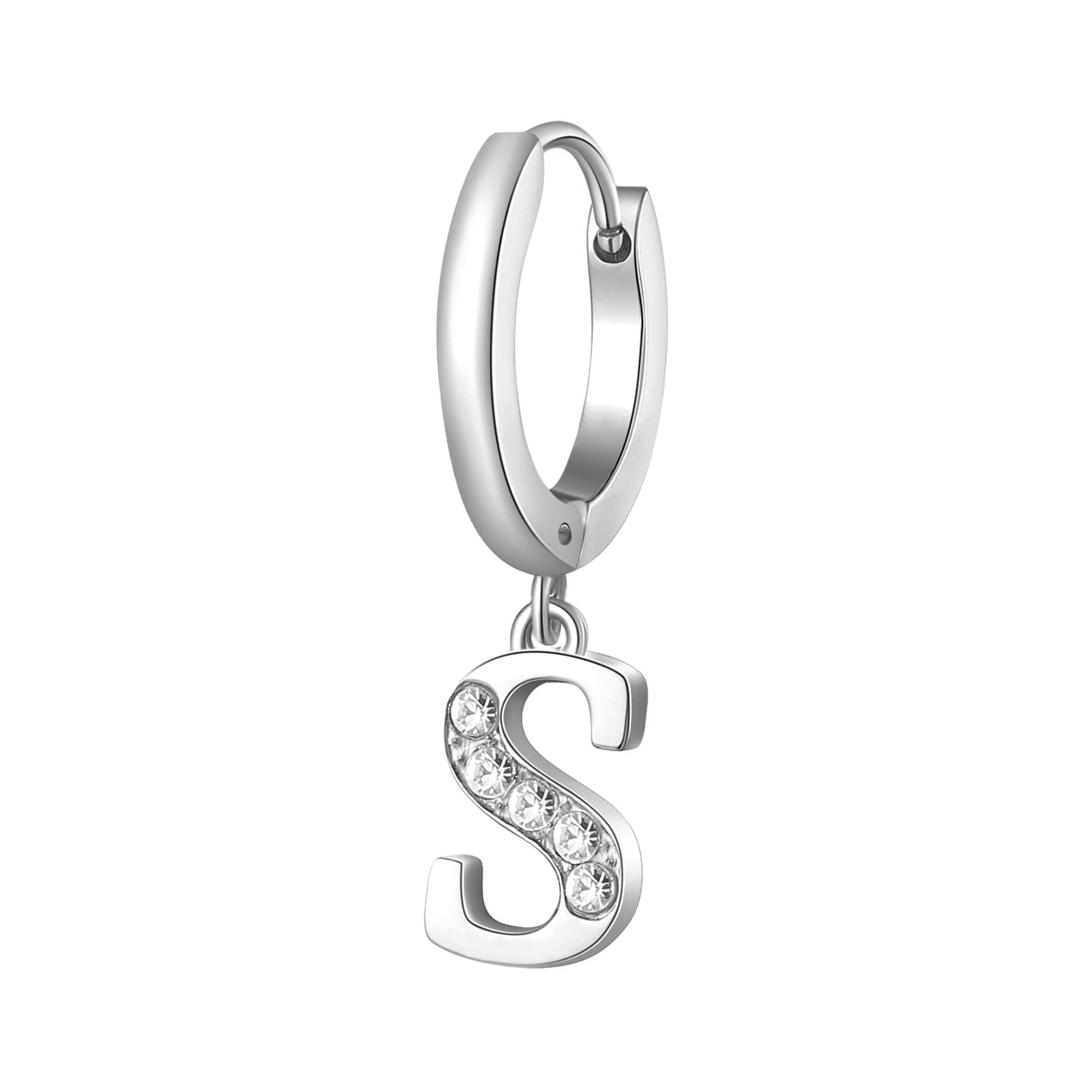 Orecchino Singolo Brosway Chakra BHKE069 - Cerchio In Acciaio 316L Con Cristalli E Lettera M, Gioiello Donna