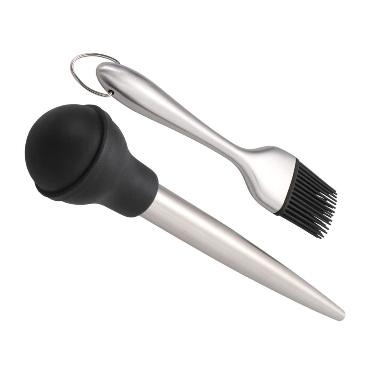 Ciieeo Cooking Oil Brush Set Turkey Baster Silicone Pump Drip Oil Seasoning Tube for Gravy Marinade