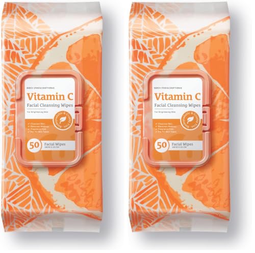 Image of Body Prescription Makeup Cleansing Wipes - Gentle and Effective Face Wipes, 1 Count (Pack of 2), Vitamin C