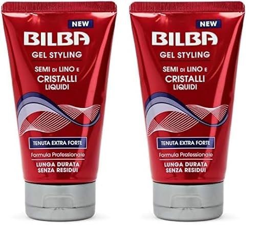 Bilba, Gel Extraforte con Semi di Lino e Cristalli Liquidi - Formula Professionale a Tenuta Extra Forte - Gel a Lunga Durata, Non Lascia Residui - Protegge e Non Secca i Capelli - 150 ml