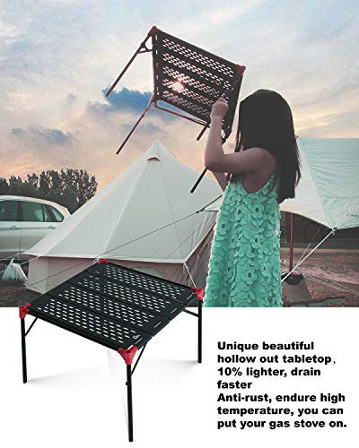 iClimb Mesa Plegable Extensible Ultraligera de Aluminio Negra, Área Grande de Mesa, Compacta para Camping y Actividades al Aire Libre, Tamaño Pequeño miniatura 5