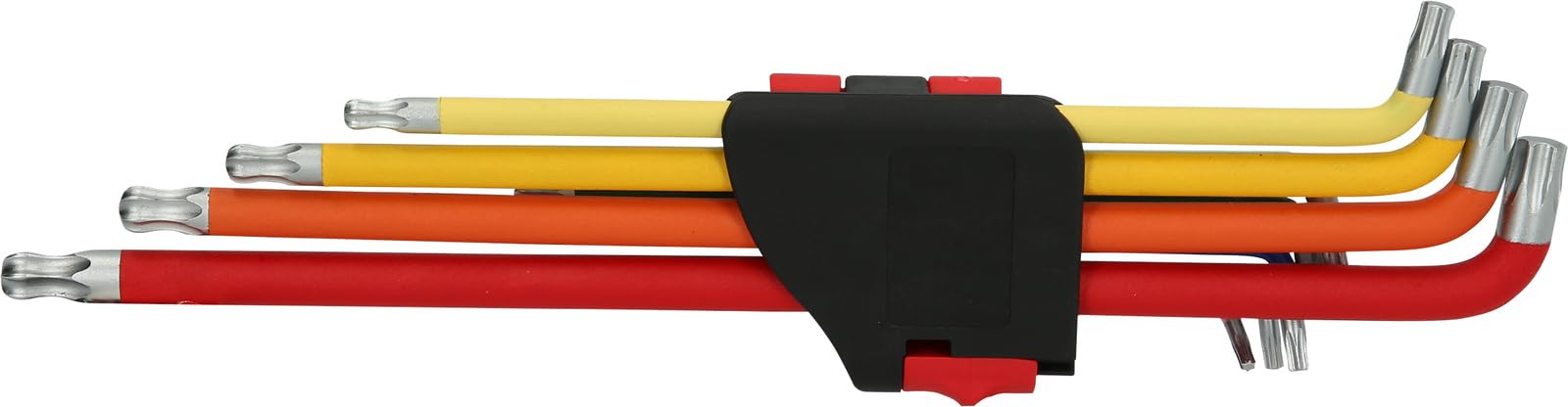 KS Tools 151.4530 Jeu de torx à tête sphérique, extra long et coudé à 108° | Jeu de clés mâles coudées TORX à tête sphérique, extra-longues et coudées à 108°, 9 pcs.
