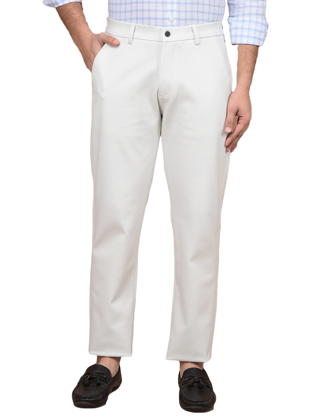 crimsoune club Men's White Printed Knitted Trousers-picture-15