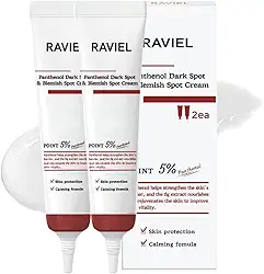 RAVIEL Creme Pantenol para Manchas Escuras e Pigmentos – Corretor de manchas iluminadoras com niacinamida para manchas, tom irregular e clareza da pele, 15 ml x 2, cuidados com a pele coreanos (15 ml
