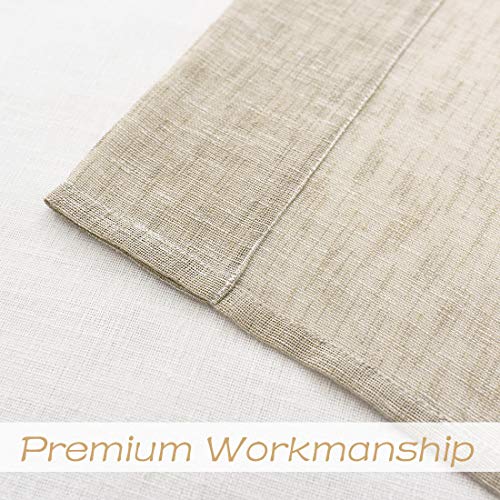 Central Park Tan and Spa Blue Stripe Sheer Color Block Window Curtain Panel Linen Window Treatment for Bedroom Living Room Farmhouse 63 inches Long with Grommets, 2 Panel Rustic Drapes - Image 6