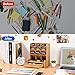 Marbrasse Wooden Desk Organizer, Multi-Functional DIY Pen Holder, Organizer for desk, Desktop Stationary, Easy Assembly, Home Office Art Supplies Storage with Drawer (B11-Cherry Color)