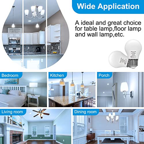 Oraluce A15 Led Bulb 5 Watts Cool White 6500K,40W Equivalent Table Lamp Bulb, E26 Standard Screw Base G45 Shape Small Light Bulbs For House Lighting,450 Lumen,Non-Dimmable,6 Pack #TOP6