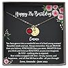 Personalized 21st Birthday Gifts for Women, Birth Flower Necklace with Meaningful Message