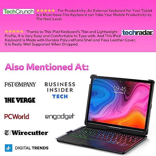 Goldeep Keyboard Case for iPad 10th Generation 2022 – Multi-Touch Trackpad Compatible with 10.9 inch Gen–360°Rotating Back Cover Backlight Wireless Keyboard–with Pencil Holder - Thumbnail 5