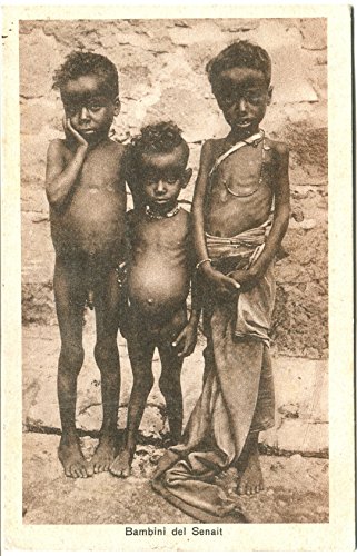 1935 Bambini del Senait Colonie Italiane Eritrea bella affrancatura FP B/N VG Cartolina Postale