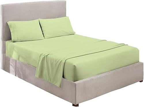 Miniatura 2 de Top - Juego de sábanas de cabeza dividida tamaño King, base de cama ajustable, sábanas King Sage Solid 100% algodón egipcio que se adapta a hasta 21