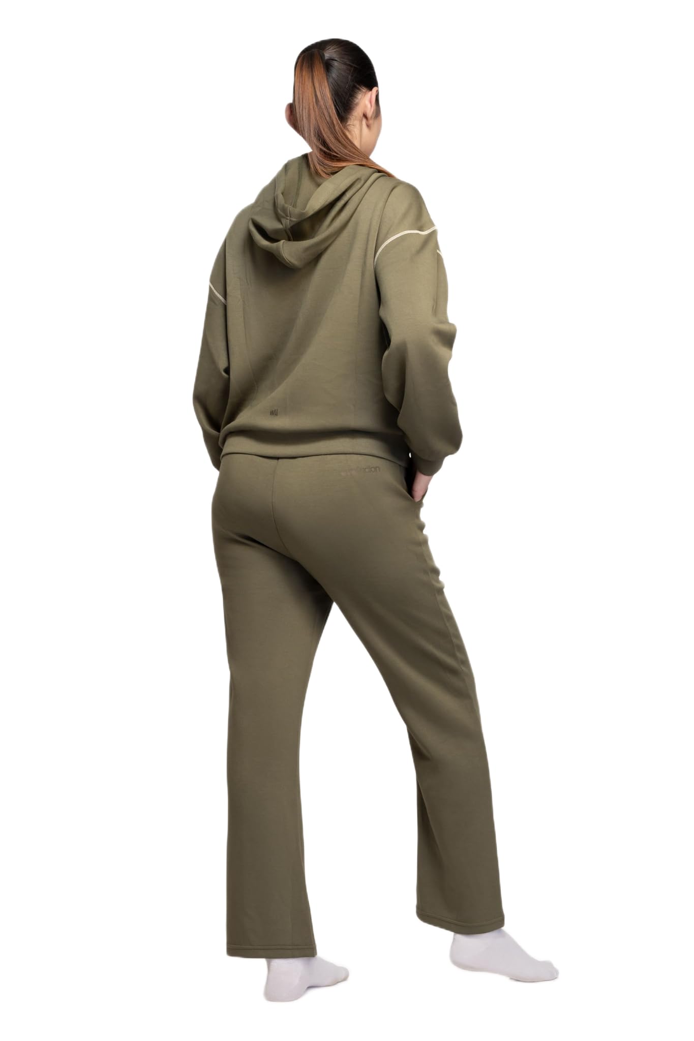 EVOLUCION Everyday Co-ord Set for Women – Super Soft Lined Tracksuit with Full-Length Zip Jacket & High-Waist Pants, Feather-Soft Athleisure for Travel, Gym & Everyday Wear (IN, Alpha, S, Green)