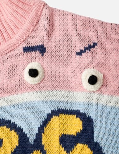 Aelfric Eden Cute Sweaters Color Blocking Stripe Sweater Cartoon Letters Pullover Casual Soft Long Sleeve Tops Outfits4