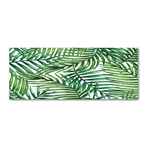Crédence de cuisine fond de hotte verre trempé 125x50cm splashback vert végétal