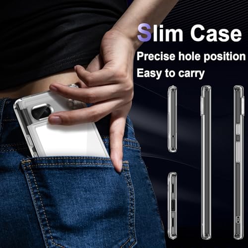 Image of Case for Google Pixel 6a, Military Grade Drop Protection Phone Case, Yellowing Resistant, Anti-Scratch Hard PC Back, Shockproof Hard Ultra-Thin Protective Cover, Clear