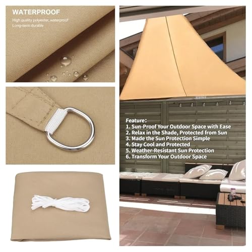 Voile d'ombrage triangulaire imperméable pour bloquer la chaleur du soleil - 4