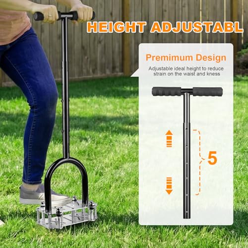 Herramienta manual de aireación para césped con púas de acero miniatura 6