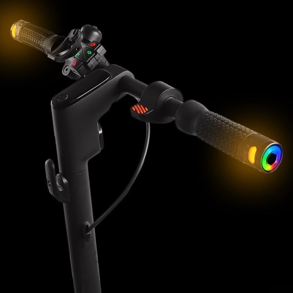 Clignotants sans fil avec télécommande pour scooter et vélo avec poignées de guidon IPX65, étanche, batterie rechargeable, facile à installer, couleur noire