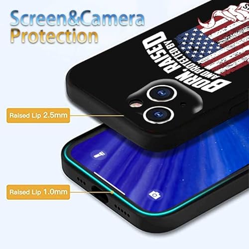 Iphone 13 Silicone Case,Born Raised In America Glory Guts Distressed Usa Flag Phone Case,Iphone 13 Cases For Men Boys, [Camera Protection] Fashion Cool Pattern Design Cover Case For Iphone 13 #TOP3