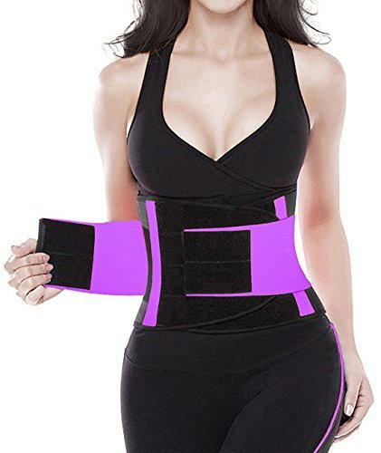 Free island Women's Waist Trainer Belt Body Waist Shapewear Adjustable Waist Cincher Belt Weight Lost Waist Trimmer Belt purple Color S Size