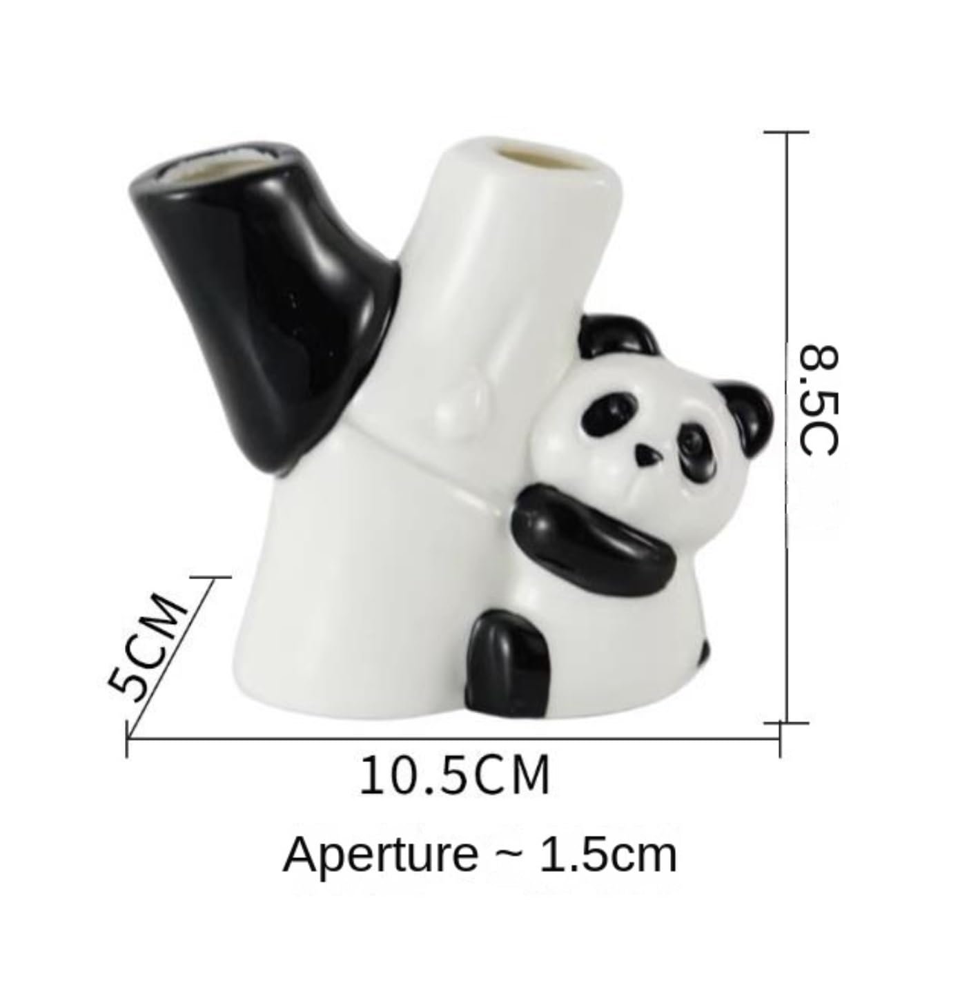 Organizzatore per Spazzolini Portaspazzolino in Ceramica Panda Accessori for Toeletta da Bagno E Appoggio Bathroom Organizer da Casa