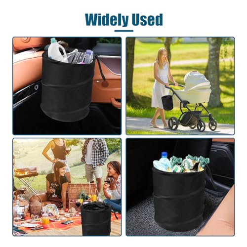 Image of Car Trash Can, Mini Collapsible Portable Garbage Bin with Magic Sticker, Pop-up Water Proof Bag, Hanging Waste Basket Bin, Rubbish Bin Organizer, Suitable for Most Cars (1 PC)