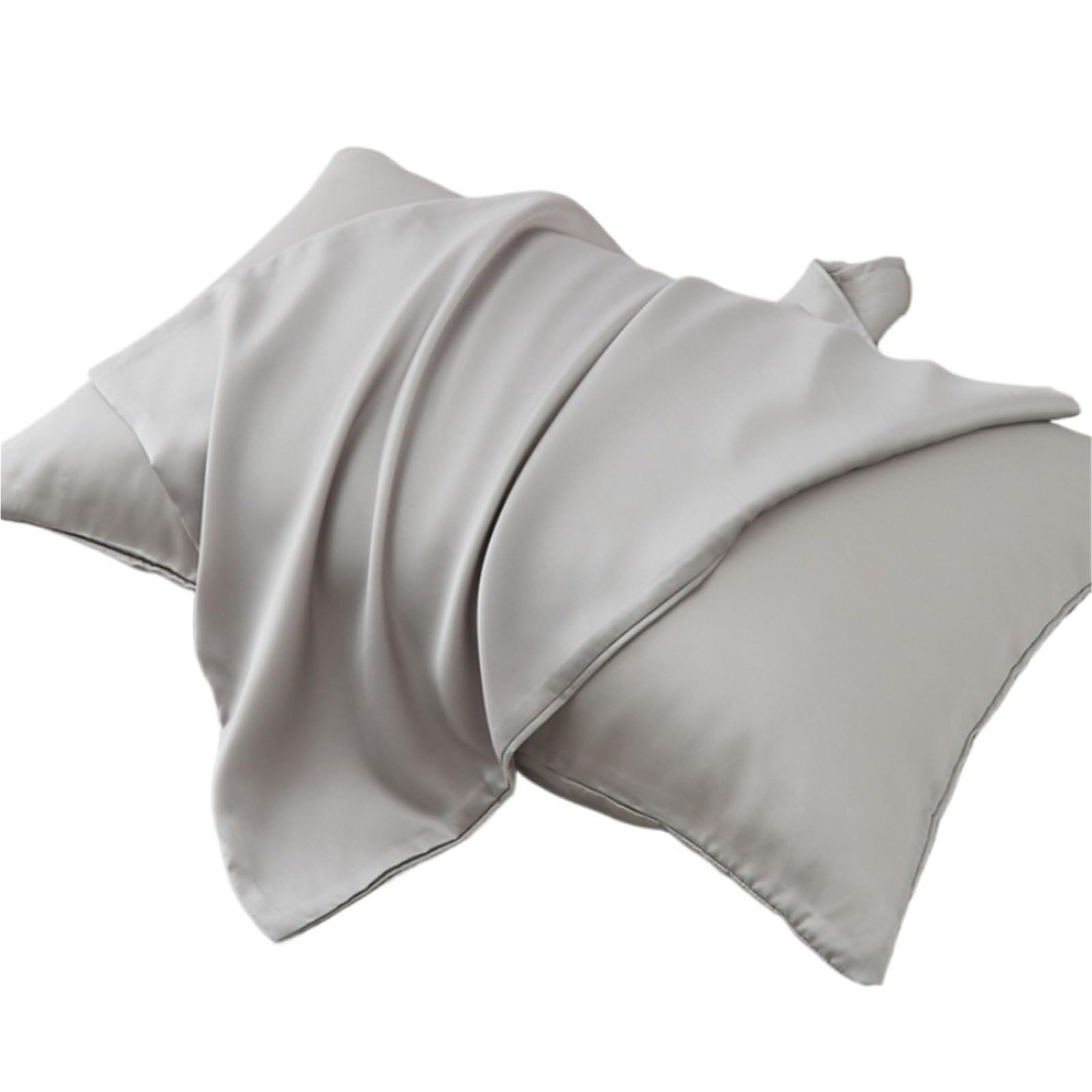 Silk Pillowcase 2pcs Fiber Pillowcase.Silky Cool Feeling Pillow Cases Breathable Solid Pillow Cover For Home Summer 48 * 74cm