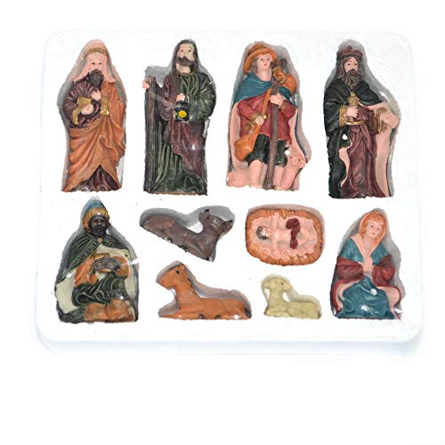 SHATCHI-SmallLarge-Handmade-Nativity-Scene-Birth-Jesus-Christ-Wooden-Stable-and-10pcs12pcs-Figurine-House-Sculpture-Christmas-Decoration-Xmas-Decor-Multicolour-10pcs-Figures