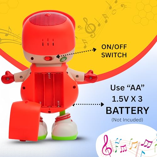 Image of Gooyo GY-3049 Dancing Buddy Toy with Vibrant Light Effect & Musical Sound | Best Dancing & Musical Toy for Kids | Dancing Boy Toy | Orange | 3xAA Battery (Not Included)