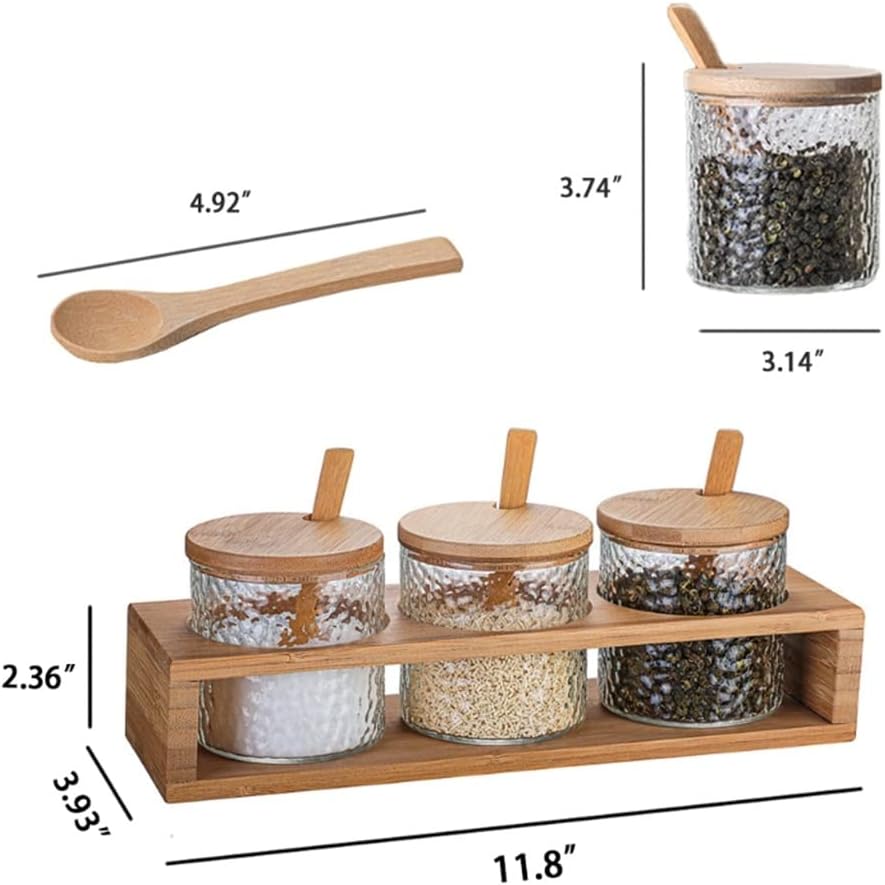Seasoning Jar Sugar Bowl With Lid And Spoon Transparent Tube Salt Can