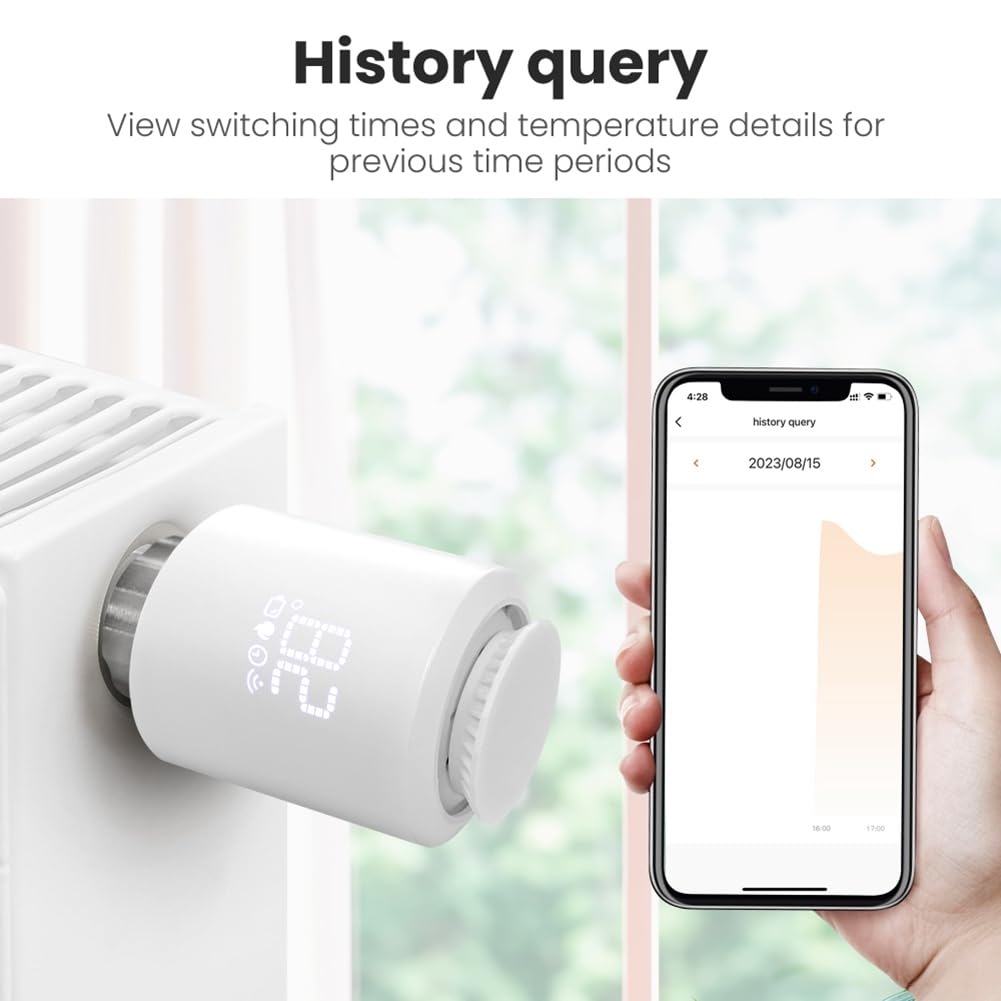 VENEKA Attuatore Termostato per Radiatore Tuya ZigBee, Regolatore di Temperatura Valvola Termostatica Smart TRV per Alexa Home
