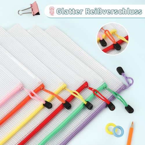Bolsas de plástico para archivos A4 impermeables con cremallera para organizar documentos 4