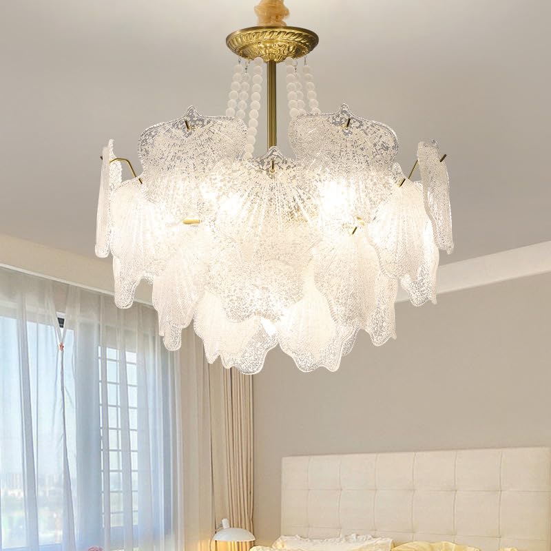 GONGKAI Lámpara de araña de Cristal de Lujo Moderna, lámpara de Techo de Montaje semiempotrado Dorado, iluminación Colgante de Interior Grande Vintage para Sala de Estar y Dormitorio