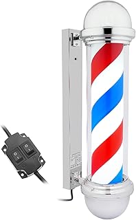 PrimeMatik - Palo del Barbiere Luminoso e Girevole per Parrucchiere 155 x 650 mm