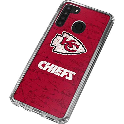 Skinit Clear Phone Case Compatible with Galaxy A21 - Officially Licensed NFL Kansas City Chiefs Distressed Design
