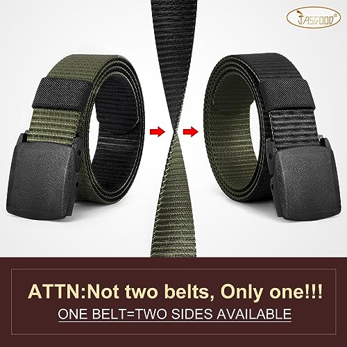 Image of JASGOOD Nylon Canvas Breathable Military Tactical Men Waist Belt With Plastic Buckle