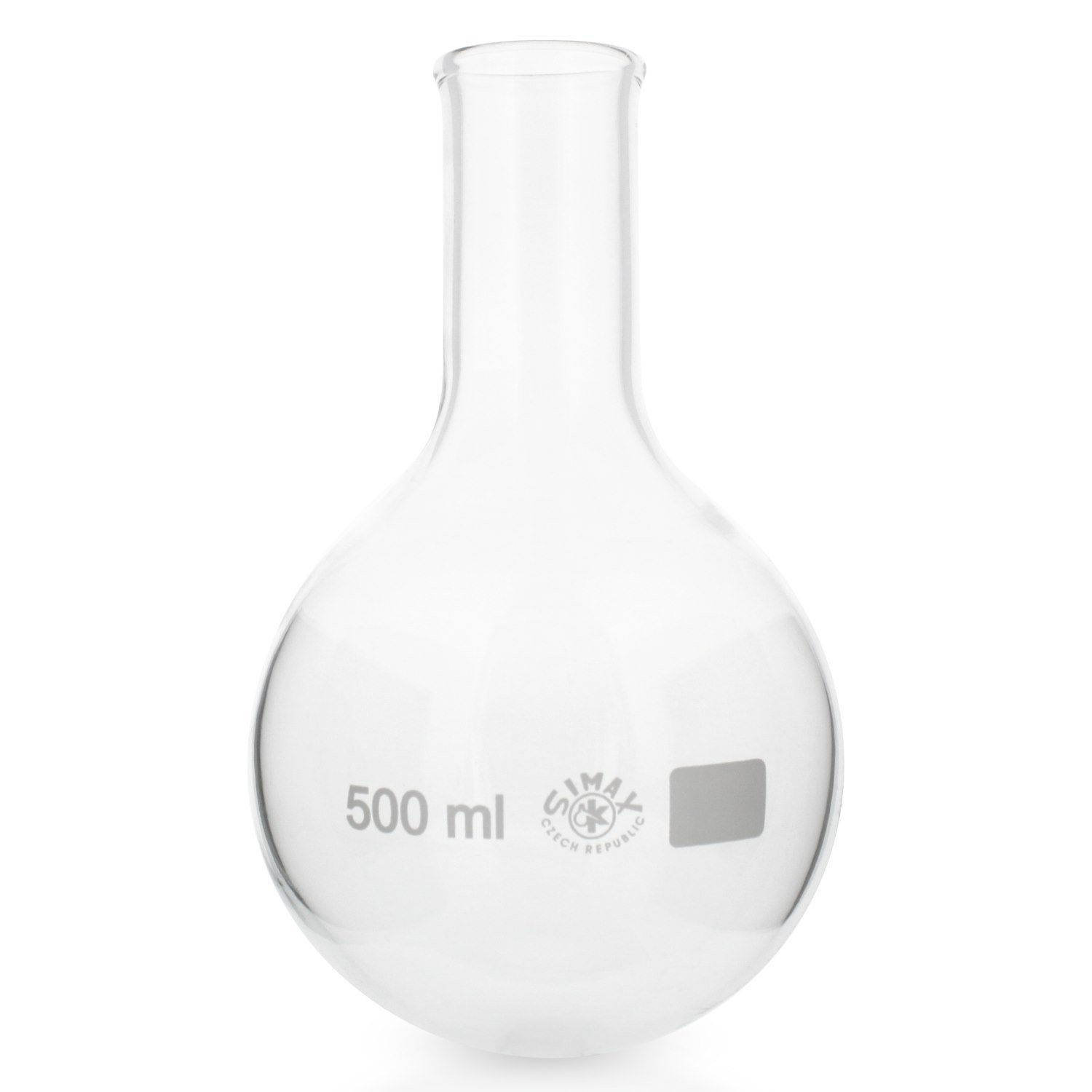 3x Rundkolben Enghals 500ml aus hitzefestem Borosilikatglas 3.3 (Laborglas)