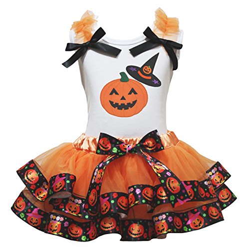 Robe de sorcière Halloween avec chemise blanche et jupe pétale 0-8 ans