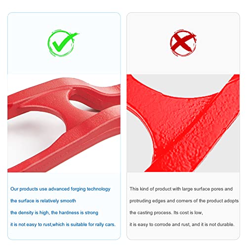 Jdmon MYC053 Compatible With Heavy Duty Front Tow Hooks Dodge Ram 1500 2019 2020 2021 2022 Red Front Tow Hooks Left & Right thumb #6