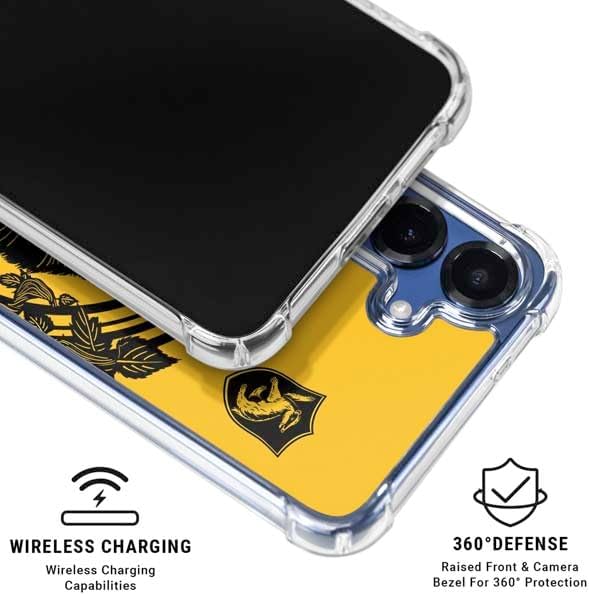 Skinit Clear Phone Case Compatible with Galaxy S25 Plus - Officially Licensed Wizarding Worlds Harry Potter Hufflepuff Illustration Design