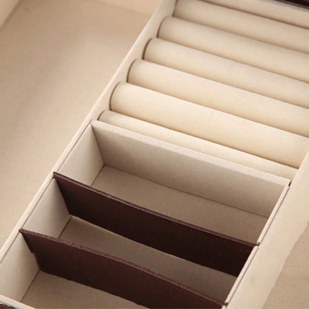 XBTGS Cofanetto per orologi e gioielli, con ripiano in vetro, 30 x 20,5 x 13 cm (lunghezza x larghezza x altezza)