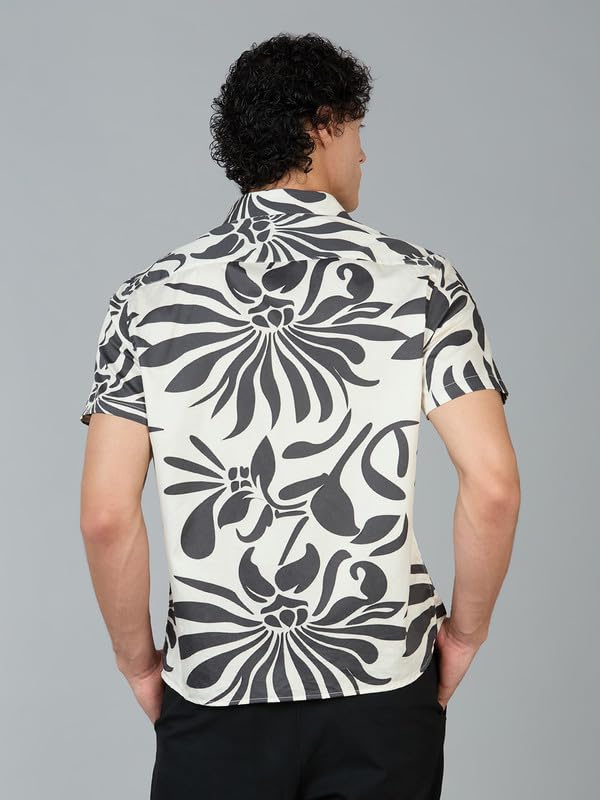 Image of MARK & ALBERT Men's 100% Cotton Printed Half Sleeves Regular Fit Shirt for Men