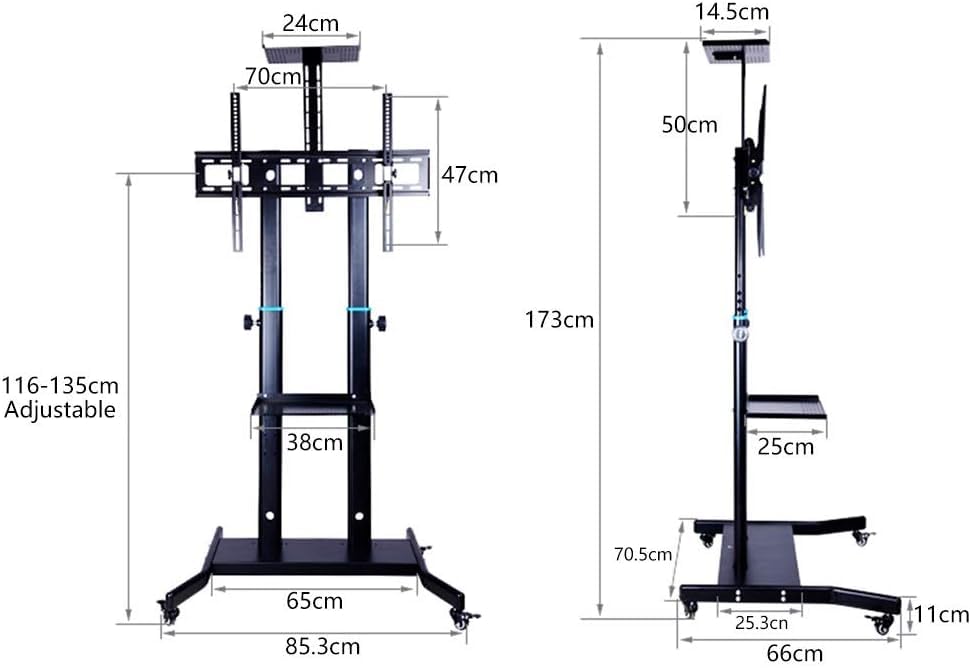 Soporte móvil para TV con ruedas y base ajustable miniatura 2