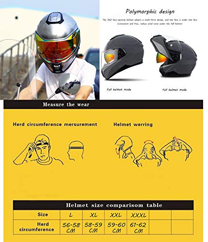 Casque de moto flip Bluetooth avec double visière de protection