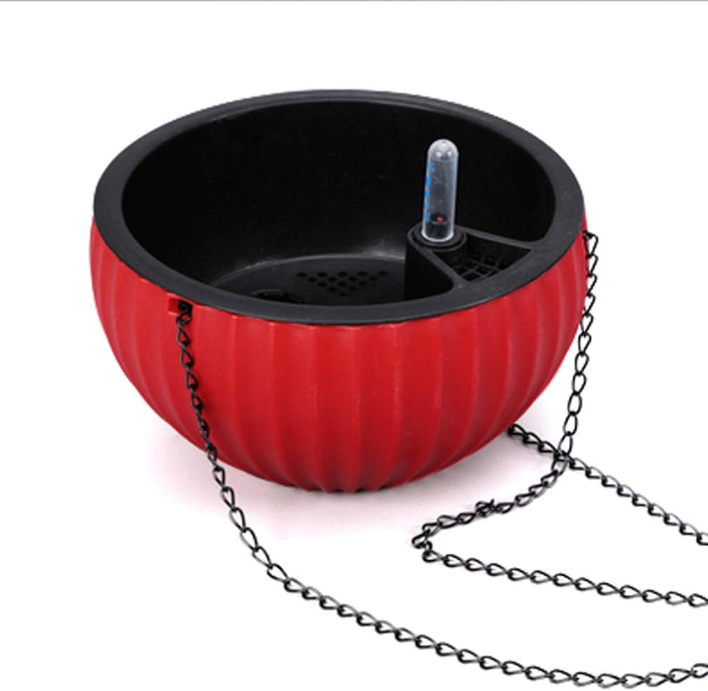 Cabilock Hanging Flower Pot Automatic Water Suction Thickened Plastic Planter Basket for Indoor Outdoor Plants with Water Level Indicator and Stopper