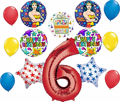 Mayflower Products Wonder Woman 14 piezas de superhéroe para fiesta de cumpleaños y decoración de...
