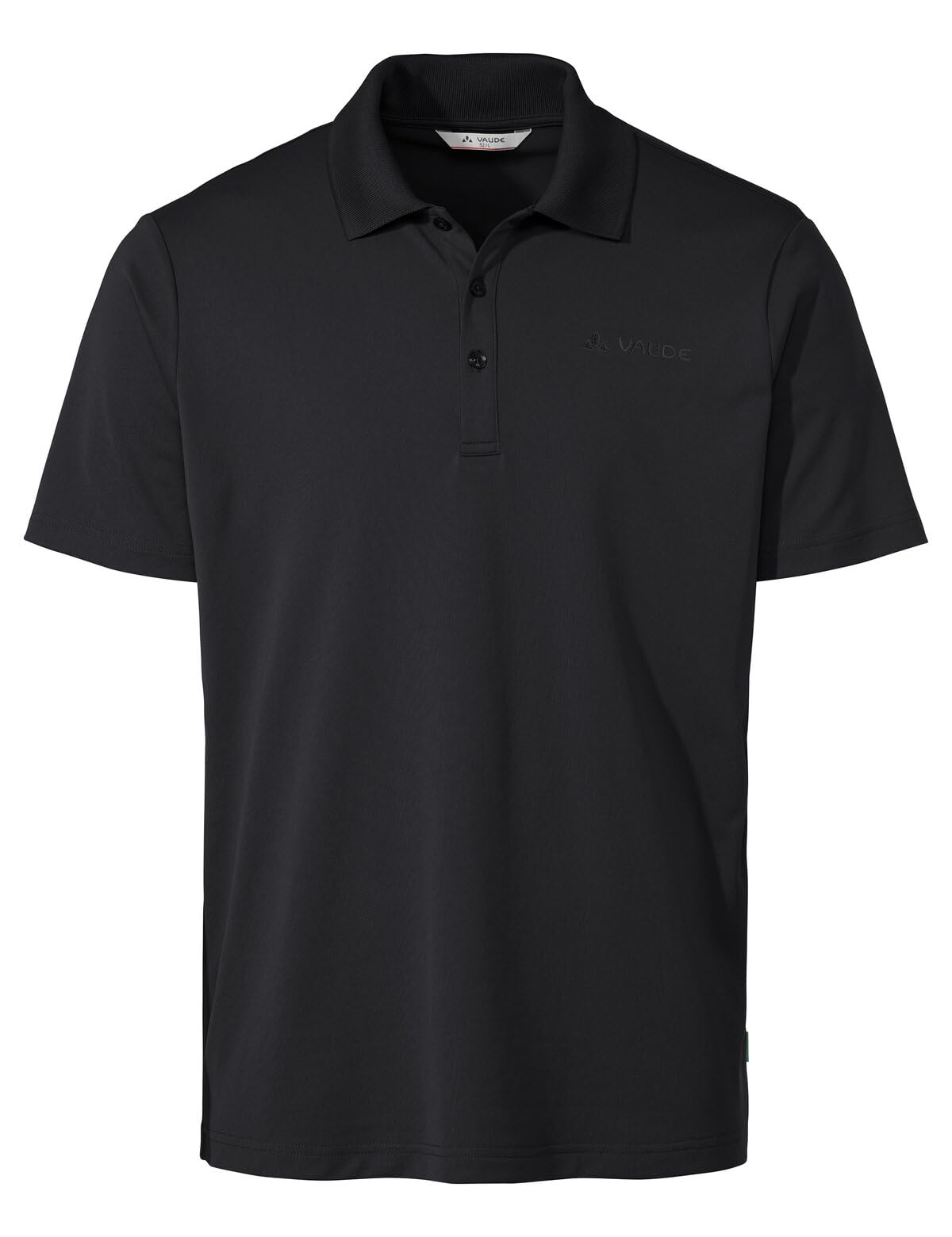 VAUDE Essential Poloshirt Herren – Leichtes Sommer-Poloshirt aus 100% recyceltem Polyester, schnelltrocknend & geruchshemmend, Kurzarm mit Polokragen - Black, XL