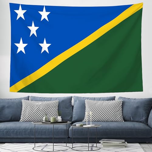 Tapisserie murale drapeau Îles Salomon tissu grand format 230x180 cm décor salon